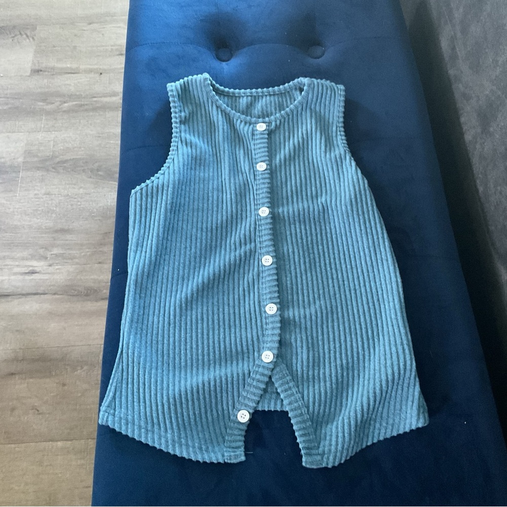 SHEIN Blue Ribbed Asymmetrical Tank Top - Picture 5 of 5